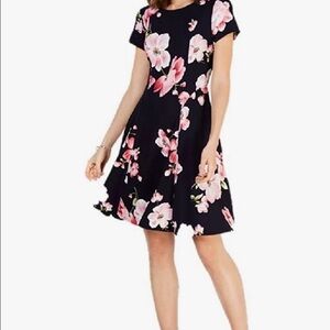 Jessica Howar Black Dress with Pink Floral Print